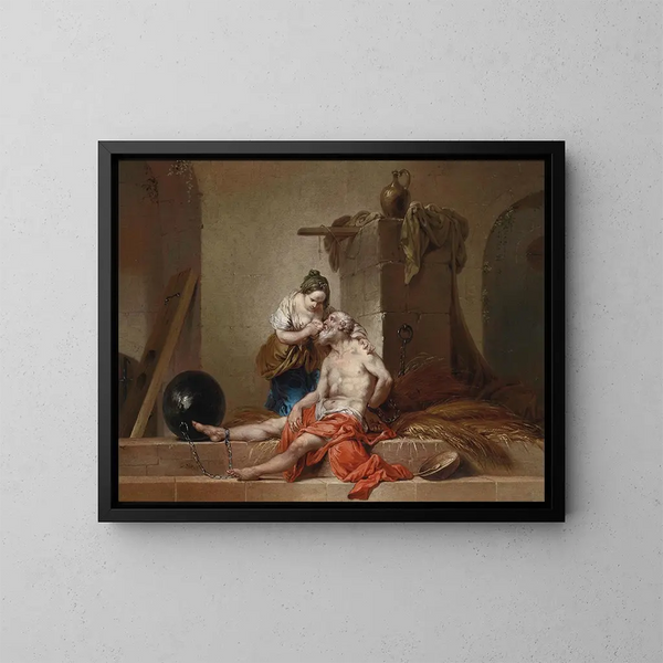 La charité romaine - Januarius Zick — oprawiony obraz na ścianie