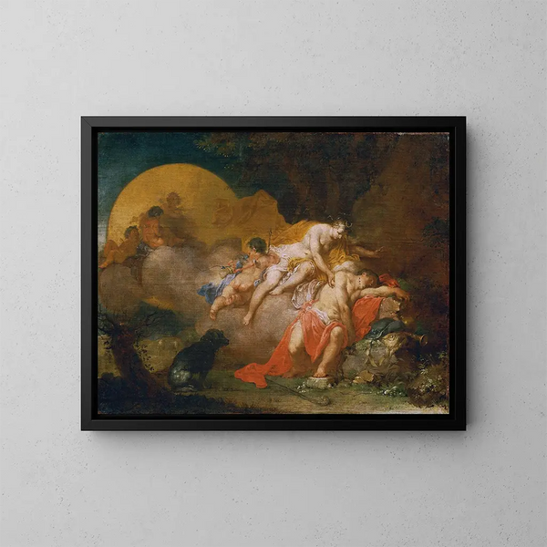 Księżyc i Endymion - Januarius Zick — oprawiony obraz na ścianie