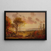 Widok z daleka na rzekę Hudson jesienią - Jasper Francis Cropsey — oprawiony obraz na ścianie