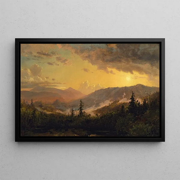 Zachód słońca po burzy w górach Catskill - Jasper Francis Cropsey — oprawiony obraz na ścianie