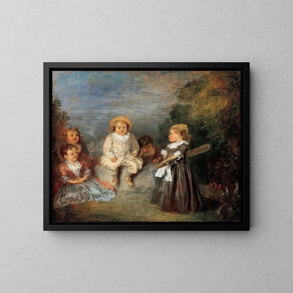Złoty Wiek - Jean-Antoine Watteau — oprawiony obraz na ścianie