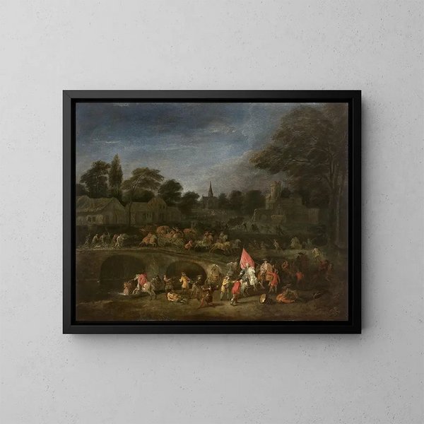 La revanche des paysans - Jean-Antoine Watteau — oprawiony obraz na ścianie