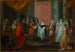 Louis XIV wręcza Order Cordon Bleu księciu Burgundii, ojcu Ludwika XV - Jean-Antoine Watteau — widok dzieła
