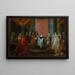 Louis XIV wręcza Order Cordon Bleu księciu Burgundii, ojcu Ludwika XV - Jean-Antoine Watteau — oprawiony obraz na ścianie
