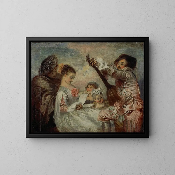 Aby nam udowodnić tę piękność - Jean-Antoine Watteau — oprawiony obraz na ścianie