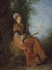 La Rêveuse - Jean-Antoine Watteau — oprawiony obraz na ścianie