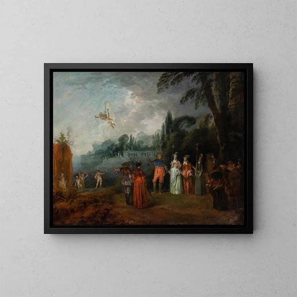 L'Embarquement pour Cythère - Jean-Antoine Watteau — oprawiony obraz na ścianie