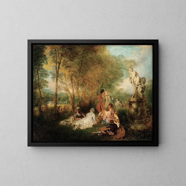 Le Festin de l'amour - Jean-Antoine Watteau — oprawiony obraz na ścianie