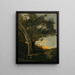 Zachód słońca z lwicą - Jean-Baptiste-Camille Corot — oprawiony obraz na ścianie