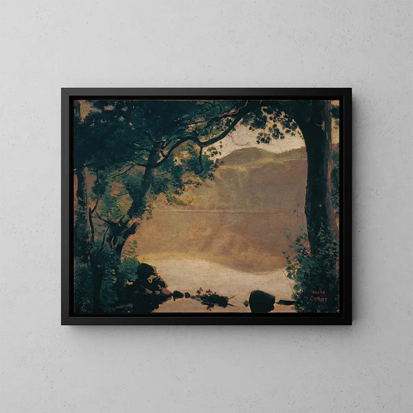 Jezioro Nemi - Jean-Baptiste-Camille Corot — oprawiony obraz na ścianie