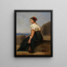 Kobieta siedząca trzymająca mandolinę - Jean-Baptiste-Camille Corot — oprawiony obraz na ścianie