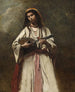 Kobieta cyganka z mandoliną - Jean-Baptiste-Camille Corot — widok dzieła