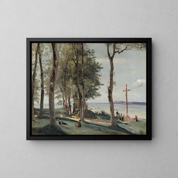 Kalwaria Honfleur - Jean-Baptiste-Camille Corot — oprawiony obraz na ścianie