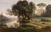 pejzażu włoskiego, miejsce we Włoszech, wschodzące słońce - Jean-Baptiste-Camille Corot — widok dzieła
