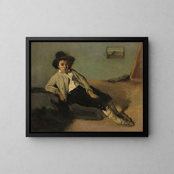 chłopca wiejskiego włoskiego - Jean-Baptiste-Camille Corot — oprawiony obraz na ścianie