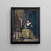 Młoda kobieta grająca na mandolinie - Jean-Baptiste-Camille Corot — oprawiony obraz na ścianie