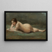 Młoda kobieta leżąca na trawie - Jean-Baptiste-Camille Corot — oprawiony obraz na ścianie