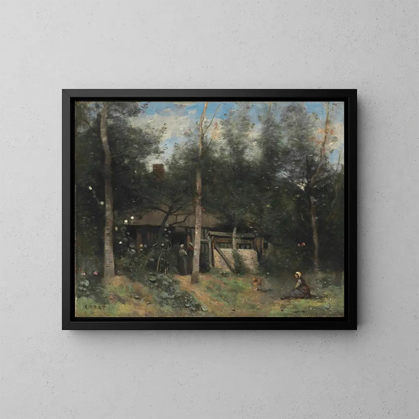 La Chaumière aux sureaux, Normandia - Jean-Baptiste-Camille Corot — oprawiony obraz na ścianie