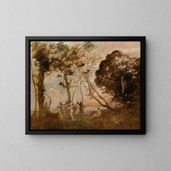 La Danse des nymphes - Jean-Baptiste-Camille Corot — oprawiony obraz na ścianie