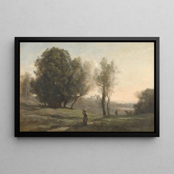 pejzaż - Jean-Baptiste-Camille Corot — oprawiony obraz na ścianie