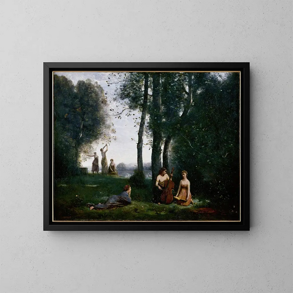 Le Concert champêtre - Jean-Baptiste-Camille Corot — oprawiony obraz na ścianie