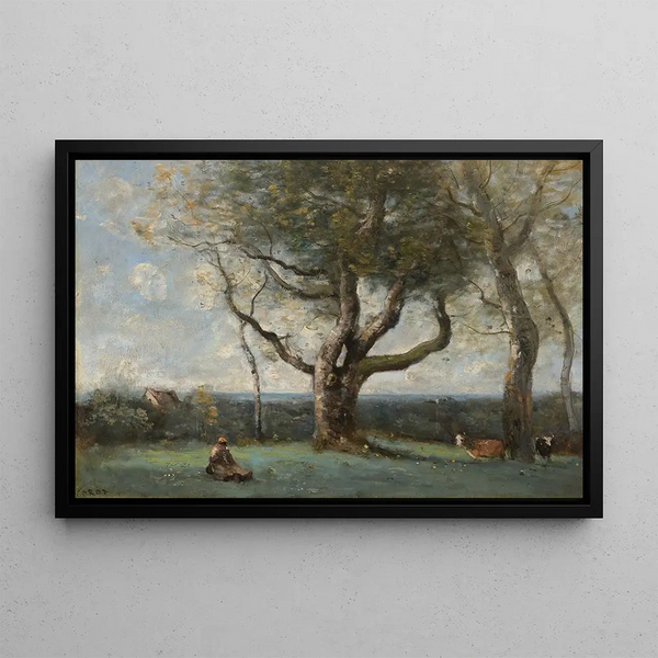 Le gros arbre, okolice Gournay - Jean-Baptiste-Camille Corot — oprawiony obraz na ścianie