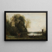 Rybak na łódce przy brzegu - Jean-Baptiste-Camille Corot — oprawiony obraz na ścianie