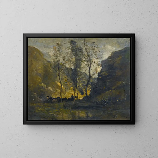 Les Contrebandiers - Jean-Baptiste-Camille Corot — oprawiony obraz na ścianie