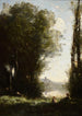 Les Deux sœurs sous les arbres au bord du lac - Jean-Baptiste-Camille Corot — widok dzieła