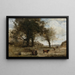 Krów przy fontannie - Jean-Baptiste-Camille Corot — oprawiony obraz na ścianie
