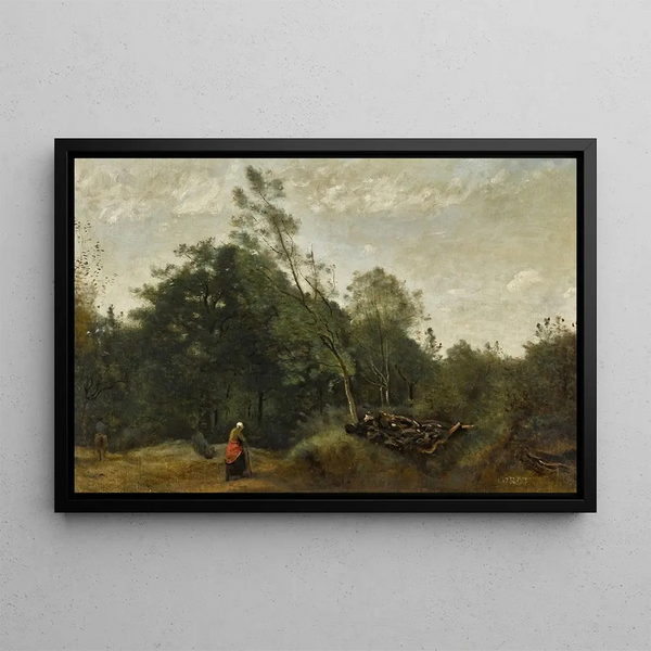 Lisière de bois en Limousin - Jean-Baptiste-Camille Corot — oprawiony obraz na ścianie