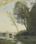 wiejski trzymający krowę nad brzegiem wody - Jean-Baptiste-Camille Corot — widok dzieła