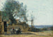 Wieśniaków siedzących przy stole przed kawiarnią - Jean-Baptiste-Camille Corot — widok dzieła