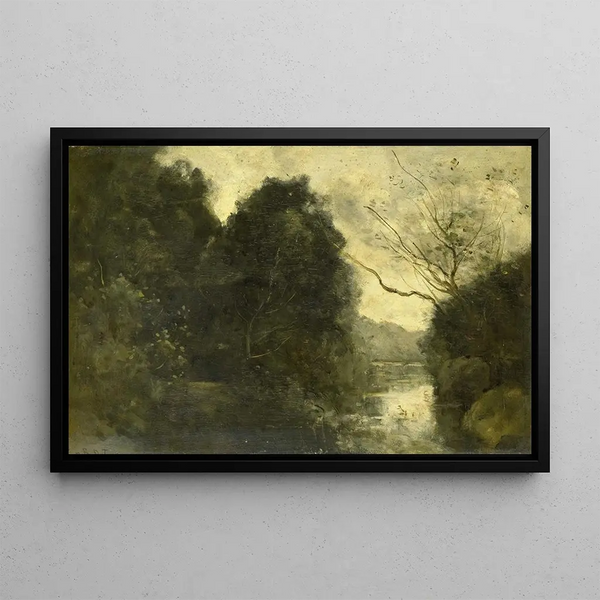 Staw w lesie - Jean-Baptiste-Camille Corot — oprawiony obraz na ścianie