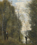 Prerie zalane wodą widziany przez liście - Jean-Baptiste-Camille Corot — widok dzieła