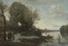 Rzeka z odległą wieżą - Jean-Baptiste-Camille Corot — widok dzieła