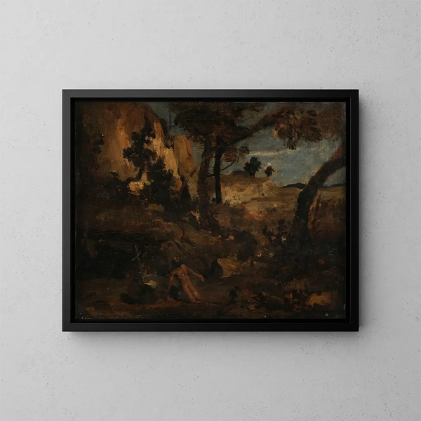 Święty Hieronim - Jean-Baptiste-Camille Corot — oprawiony obraz na ścianie