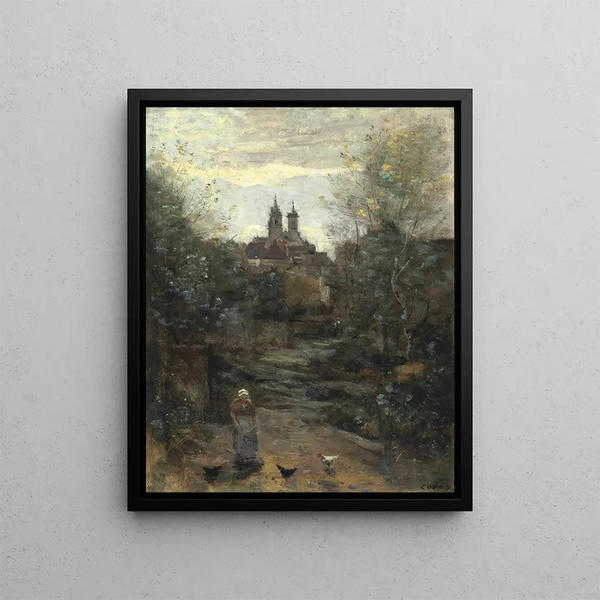 Semur Le Chemin De L'église - Jean-Baptiste-Camille Corot — oprawiony obraz na ścianie