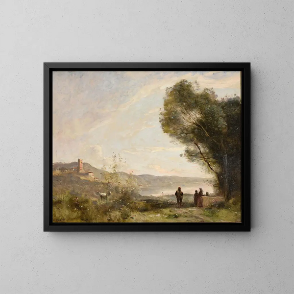 Pamiątka brzegów Morza Śródziemnego - Jean-Baptiste-Camille Corot — oprawiony obraz na ścianie