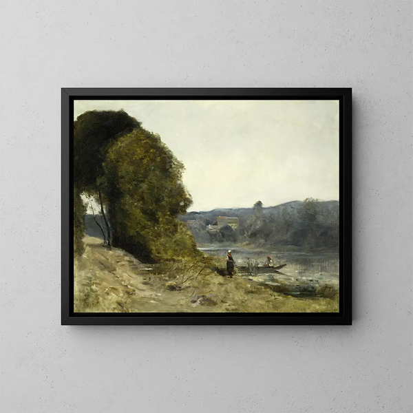 Le départ du batelier - Jean-Baptiste-Camille Corot — oprawiony obraz na ścianie