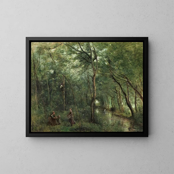 Les Ramasseurs d'anguilles - Jean-Baptiste-Camille Corot — oprawiony obraz na ścianie