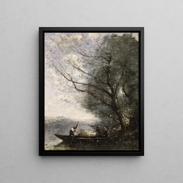 Le passeur - Jean-Baptiste-Camille Corot — oprawiony obraz na ścianie