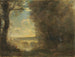 Ryback na wędkę, pamiątka z mostu w Mantes - Jean-Baptiste-Camille Corot — widok dzieła