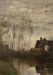 Zakamarek rzeki z domem i topolami - Jean-Baptiste-Camille Corot — widok dzieła