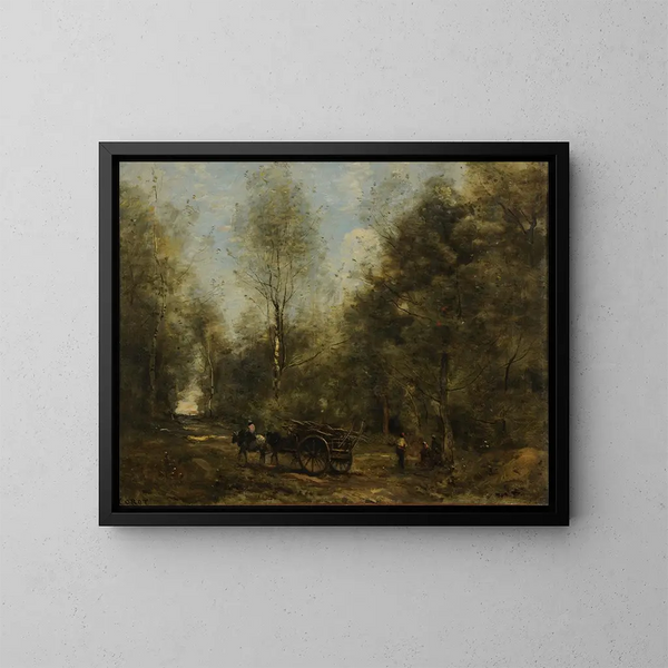 Jedna alejka w lesie Wagnonville - Jean-Baptiste-Camille Corot — oprawiony obraz na ścianie