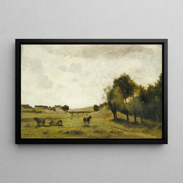 Widok w pobliżu Épernon - Jean-Baptiste-Camille Corot — oprawiony obraz na ścianie