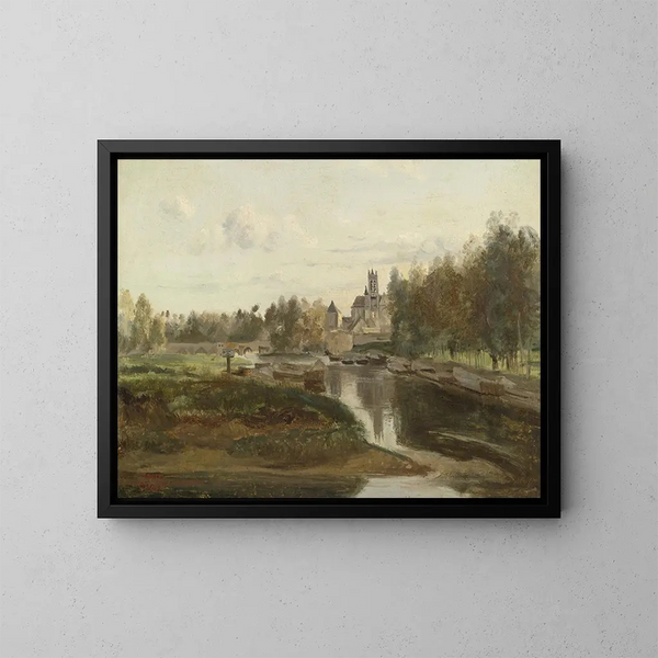 Widok na Moret-sur-Loing - Jean-Baptiste-Camille Corot — oprawiony obraz na ścianie