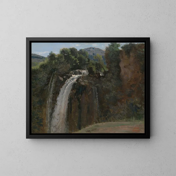 Spadająca woda w Terni - Jean-Baptiste-Camille Corot — oprawiony obraz na ścianie