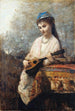 Młoda dziewczyna z mandoliną - Jean-Baptiste-Camille Corot — widok dzieła