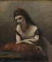 Młoda kobieta oparta na poduszce - Jean-Baptiste-Camille Corot — widok dzieła
